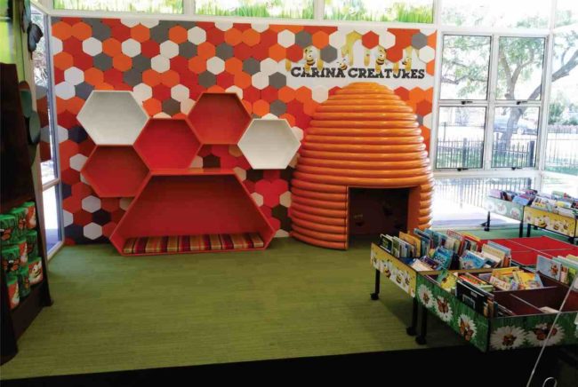 Library fitouts, Carina Library childrens area beehive reading nook