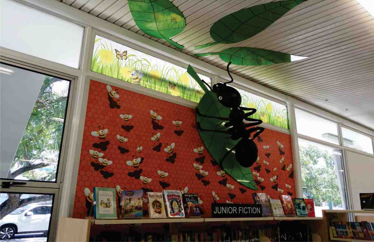 giant textile bug carina childrens library
