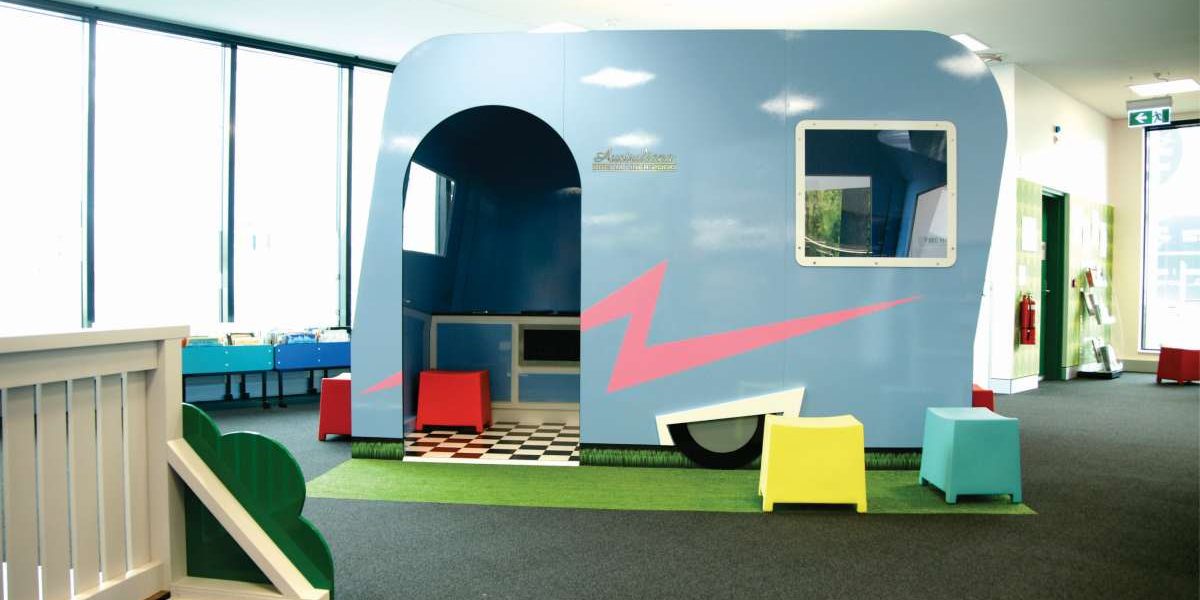 caravan in childrens area