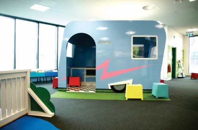 caravan in childrens area