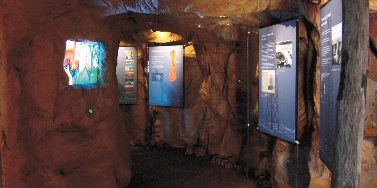 interpretive panels artesian time tunnel